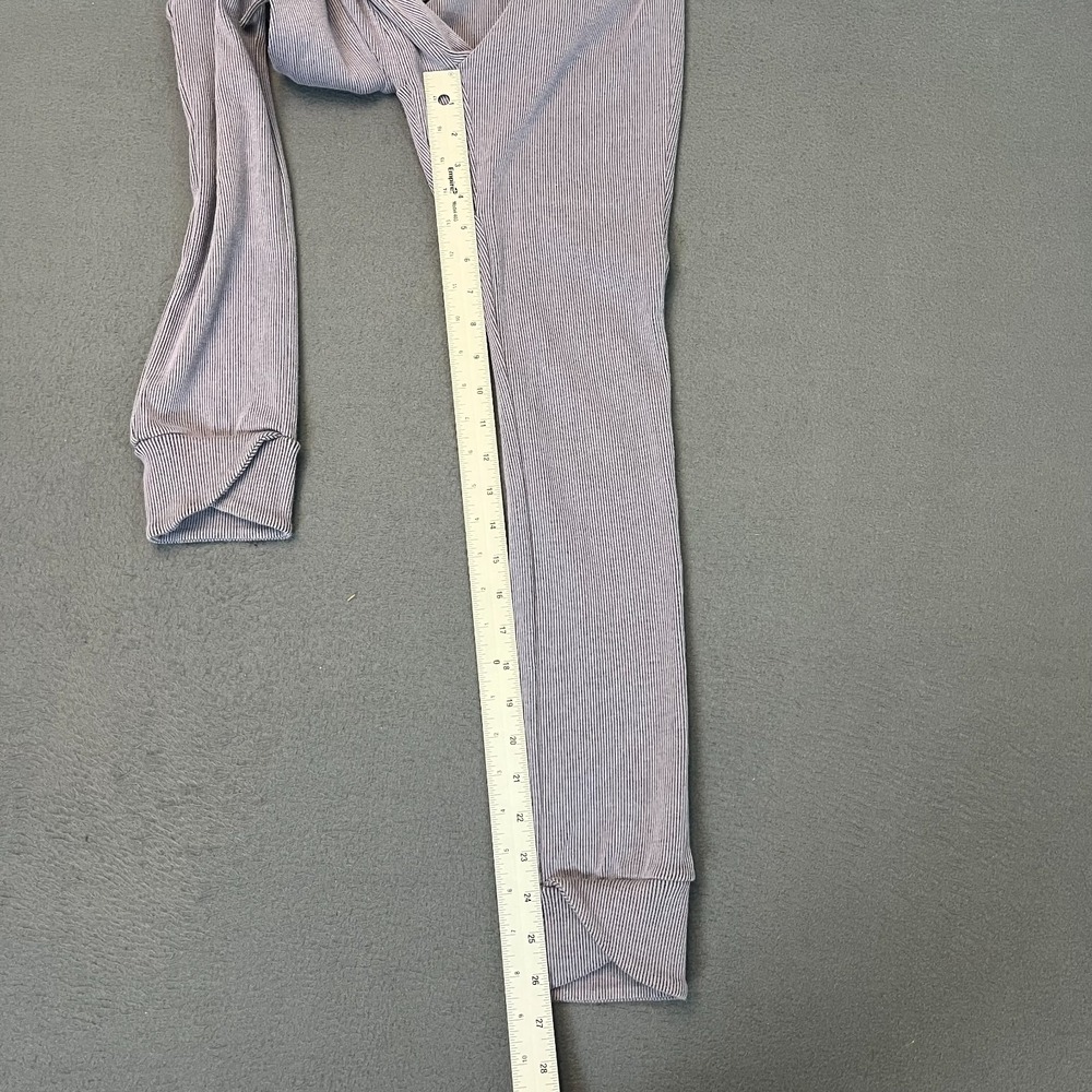 Gymshark Womens Size Medium Leggings Belted Ribbed Knit Tulip Hem Purple Lounge - Picture 8 of 11